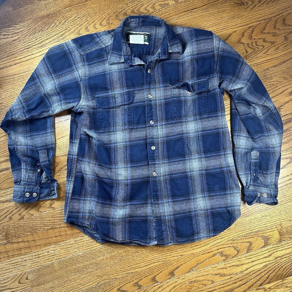 Vintage Field And Stream Flannel Shirt Adult XL Tall Plaid Blue Men’s